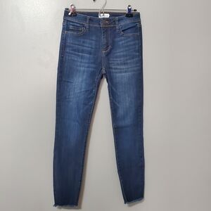 Cello Dark Blue Skinny Ankle Jeans for Women Raw Hem Size 3